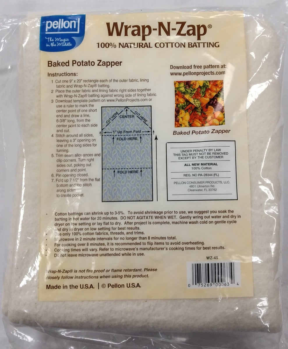 Pellon Wrap-N-Zap Cotton Batting Fabric by The Yard Online