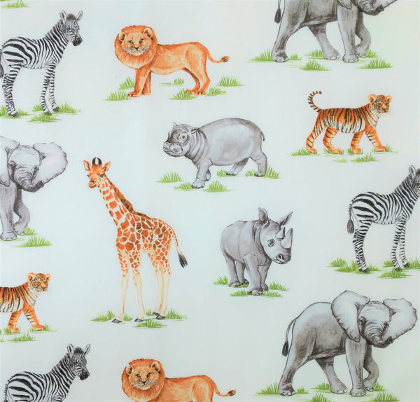 Baby Safari White Background by Northcott 1/2yd Cuts