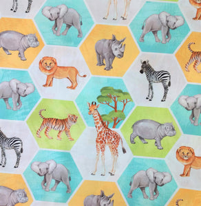 Baby Safari Hexagon Background by Northcott 1/2yd Cuts