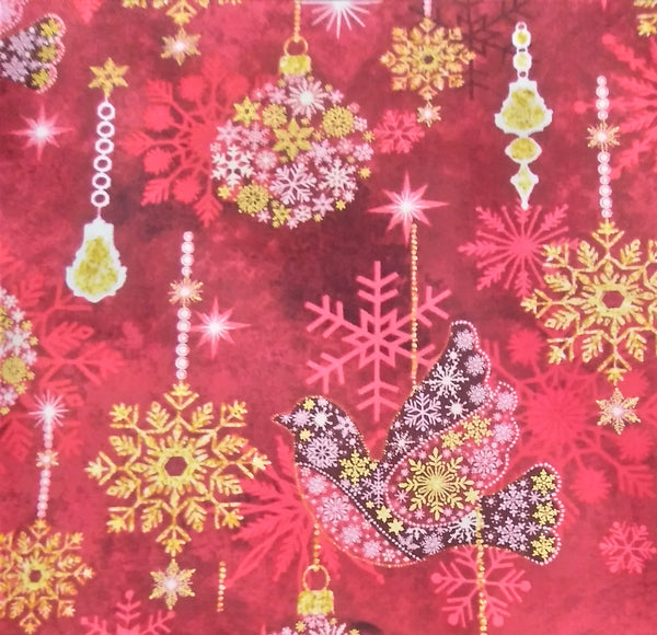 Stonehenge Christmas Joy - Baubles Red by Northcott 1/2yd Cuts