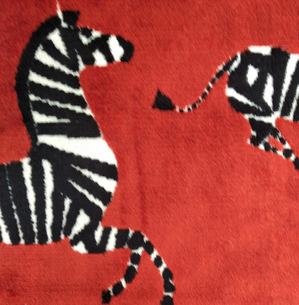 Dancing Zebras - Ruby; Cut Velvet Fabric in 3 Colour Ways Available in 1/2 Yard Cuts