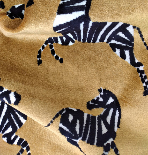 Dancing Zebras - Topaz; Cut Velvet Fabric in 3 Colour Ways Available in 1/2 Yard Cuts