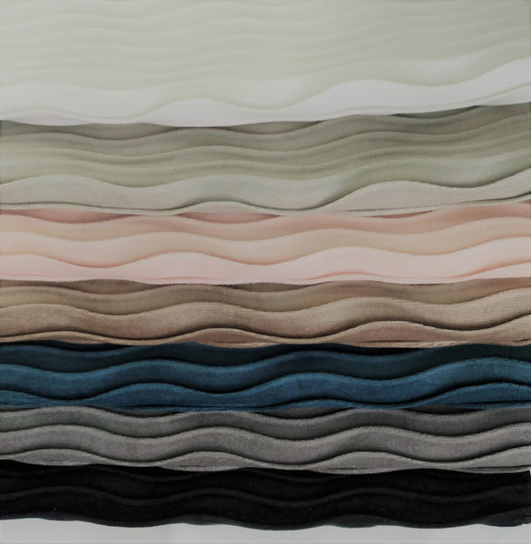 Raina Velvet - Latte; Wavy Velvet Fabric in 7 Colour Ways Available in 1/2 Yard Cuts