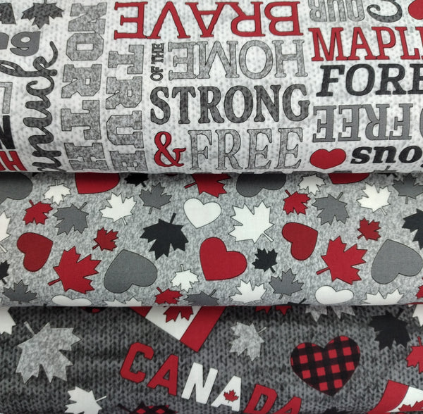 Canadiana - My Canada, Maple Leaves by Northcott 1/2yd Cuts