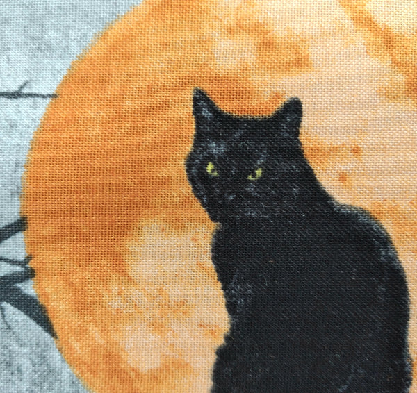 Black Cat Capers - Cats in Moon by Northcott 1/2yd Cuts
