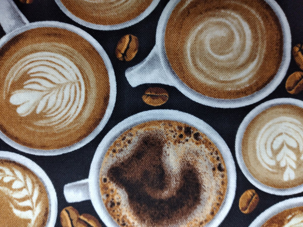 Cafe Culture - lookin' Down Coffee Cups by Northcott 1/2yd Cuts