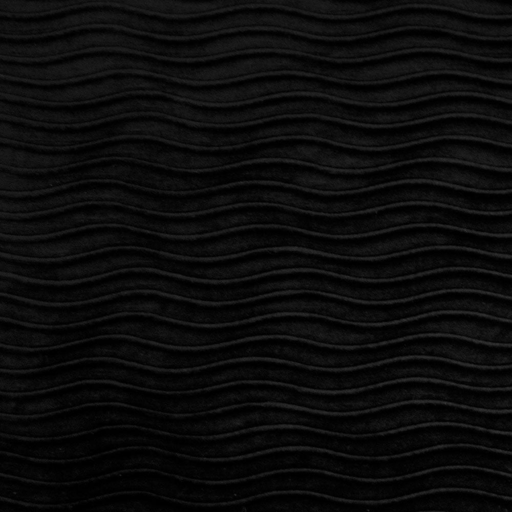 Raina Velvet - Black; Wavy Velvet Fabric in 7 Colour Ways Available in 1/2 Yard Cuts