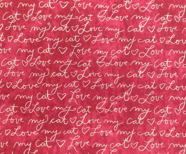 No Ordinary Cats - Script - Red by Northcott 1/2yd Cuts