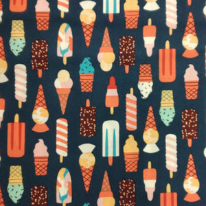Ice Cream Navy Multi by Figo Fabrics 1/2yd Cuts