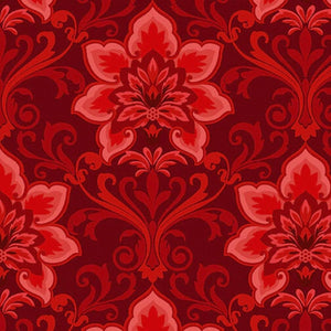Hometown Holiday - Red Damask by Henry Glass & Co 1/2yd Cuts