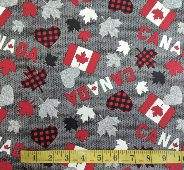 Canadiana - My Canada, Flags & Leaves by Northcott 1/2yd Cuts