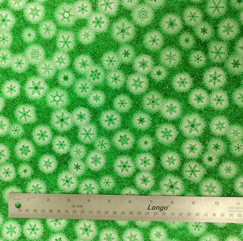 Christmas Magic - Frosted Flakes, Green by Patrick Lose for Northcott 1/2yd Cuts